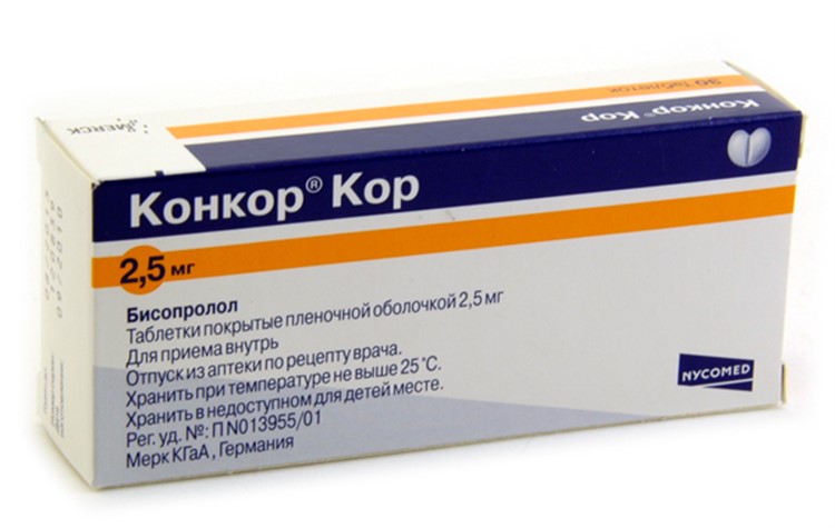 Конкор 5 мг и 10 мг: дозировка в зависимости от диагноза, симптомы передозировки и сочетание с другими таблетками